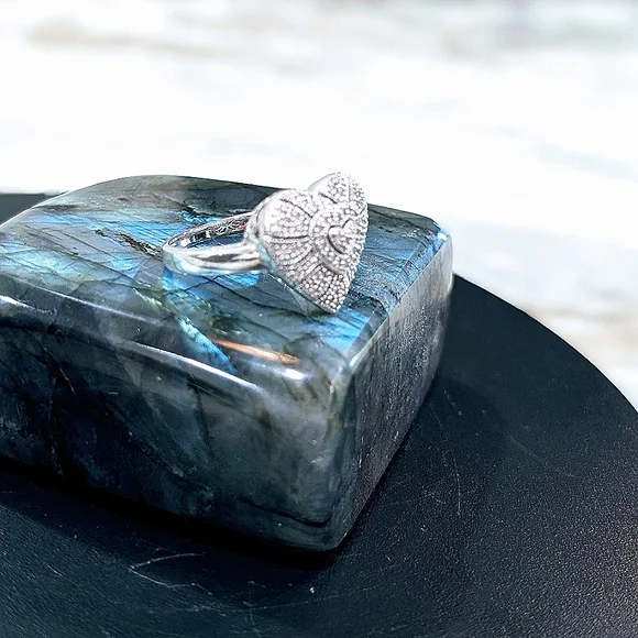 Affinity Diamond Sterling Heart Ring - Picture 10 of 11